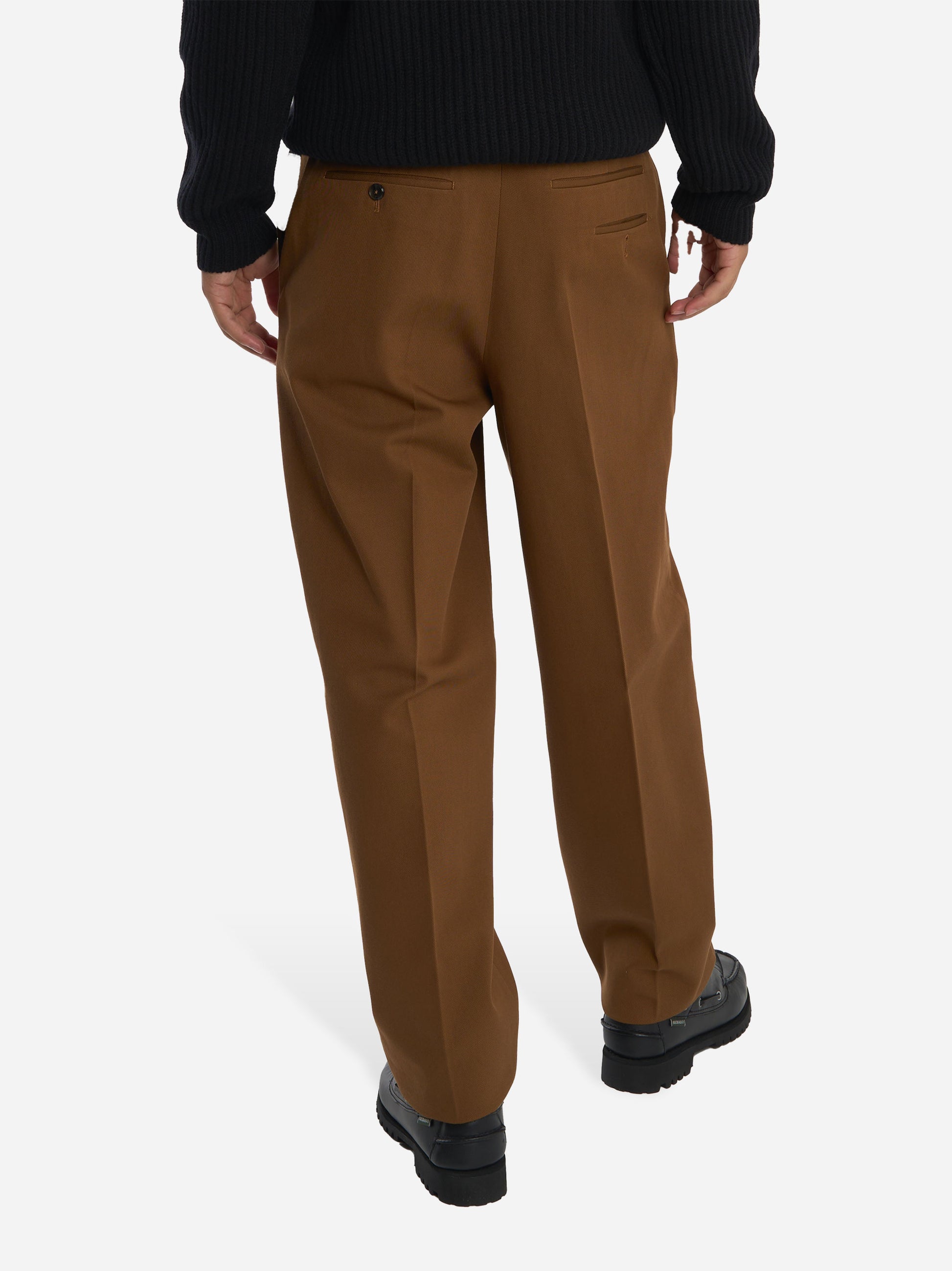 Pantalone loose fit Wide in cotone marrone