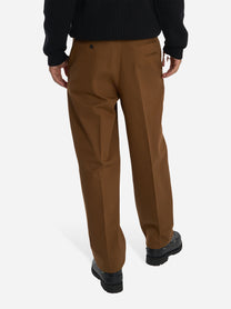 Pantalone loose fit Wide in cotone marrone