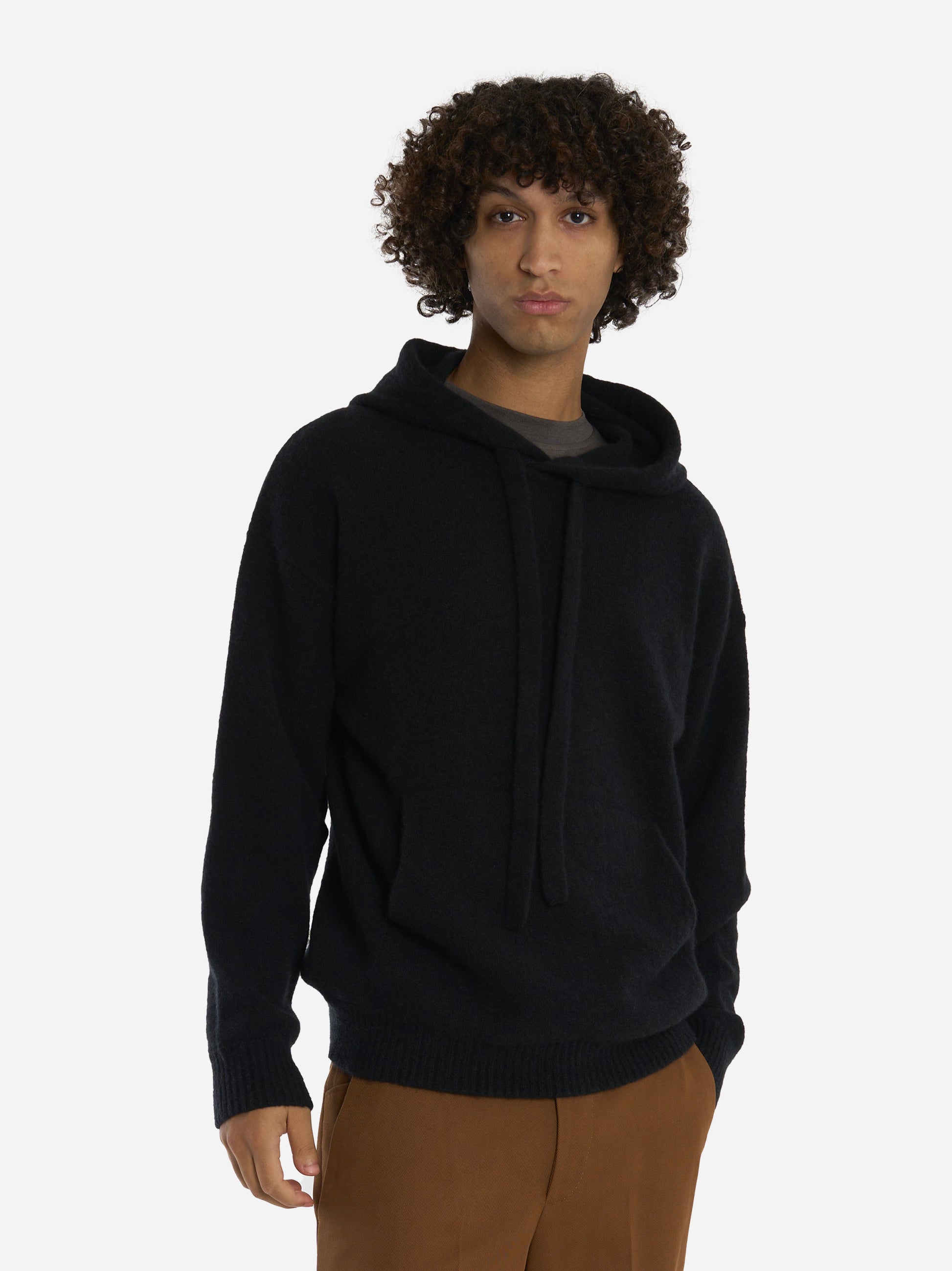 Hoodie in cashmere e seta Nera