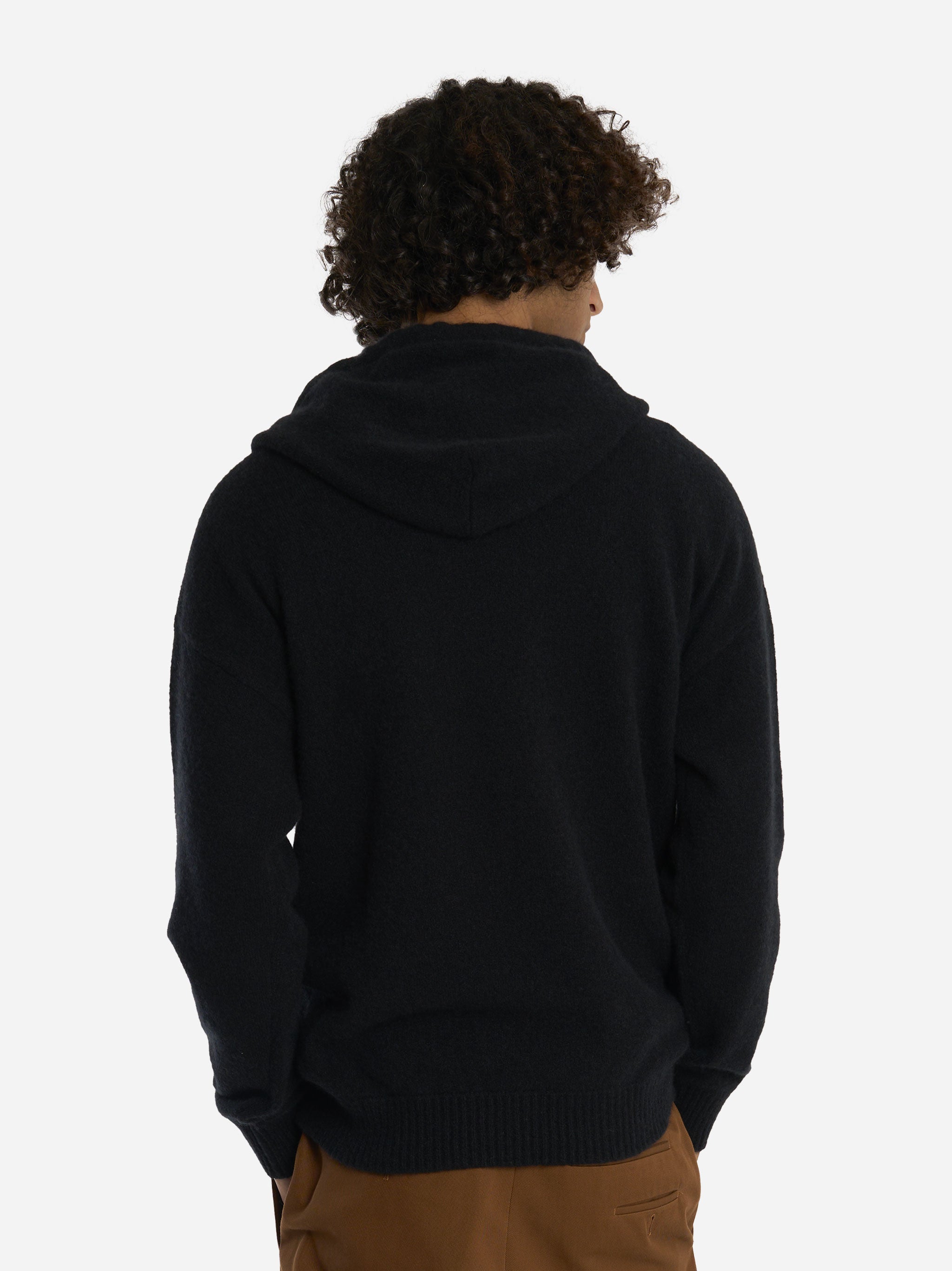 Hoodie in cashmere e seta Nera