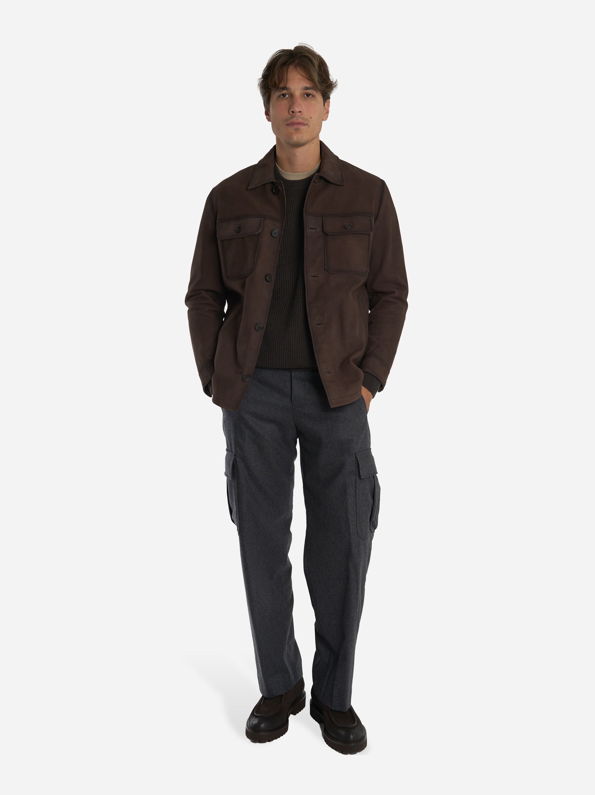 Giacca Nicholas in nabuk Marrone