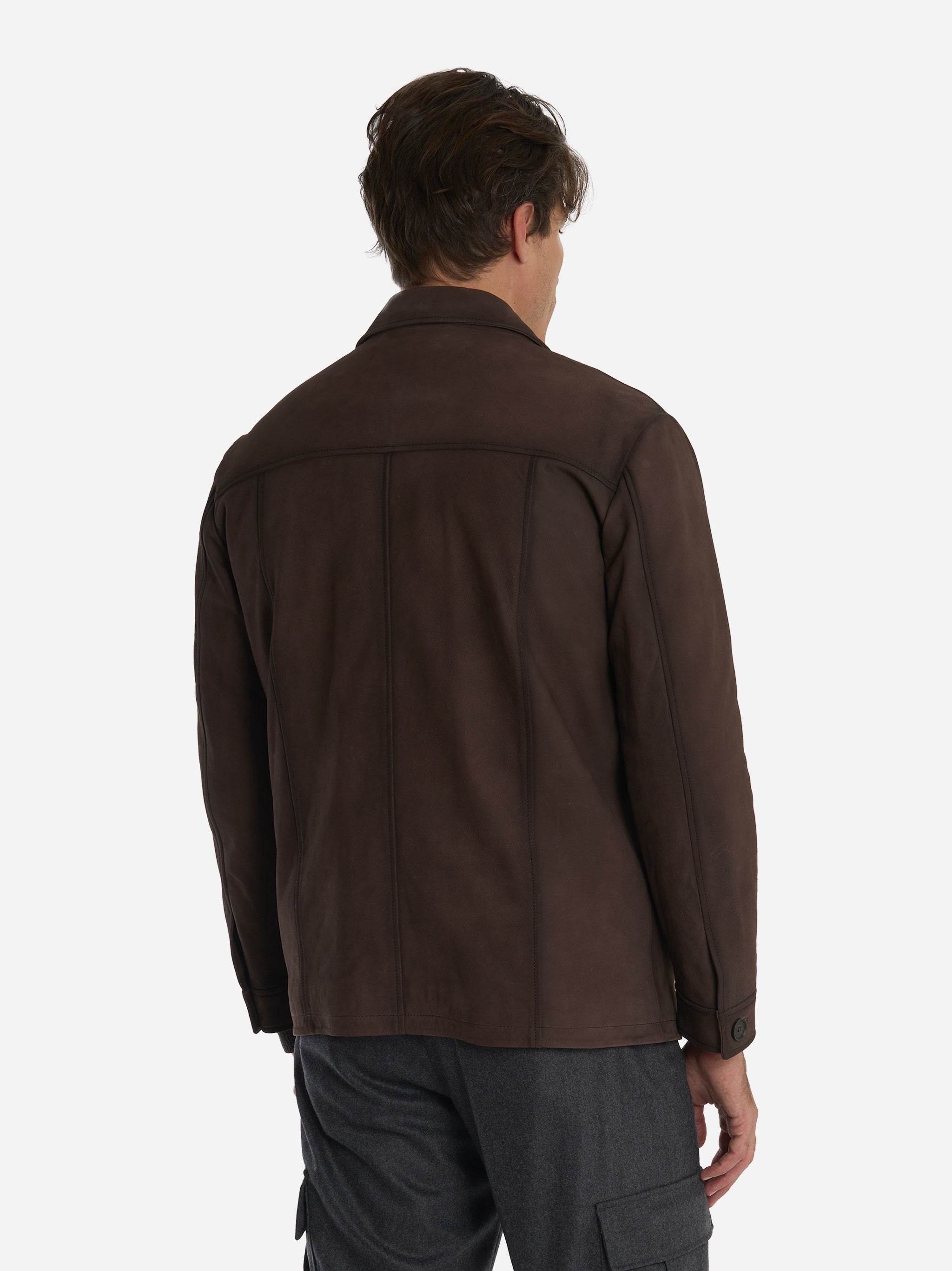 Giacca Nicholas in nabuk Marrone