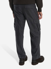 Pantalone Cargo loose fit in lana e cashmere Grigio