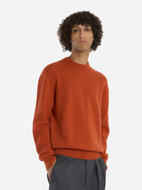 Maglia girocollo in lana merinos e cashmere Arancione