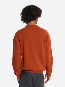 Maglia girocollo in lana merinos e cashmere Arancione