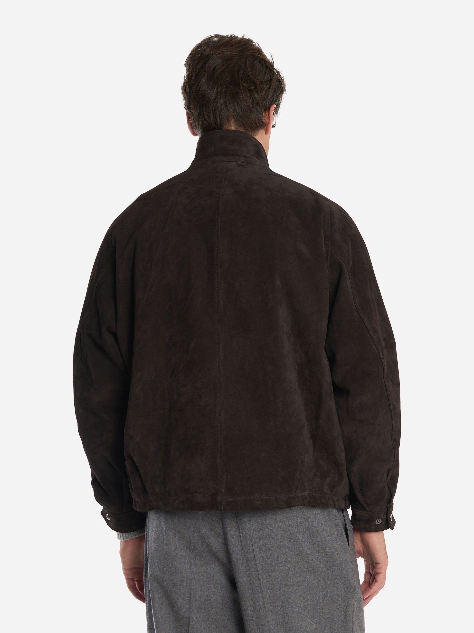 Giacca oversize marrone in vitellino velour
