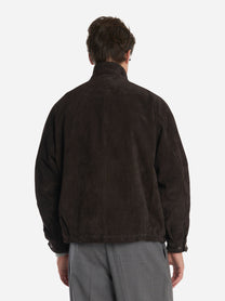 Giacca oversize marrone in vitellino velour
