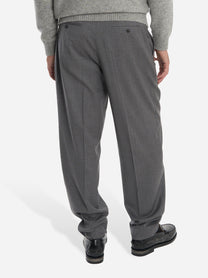 Pantalone wide loose fit in flanella stretch grigio
