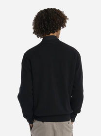 Cardigan in lana merinos e cashmere Nero