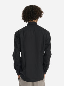 Camicia regular in fresco lana Nera