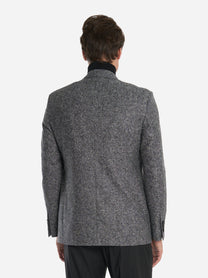 Blazer doppiopetto quattro bottoni in donegal grigio