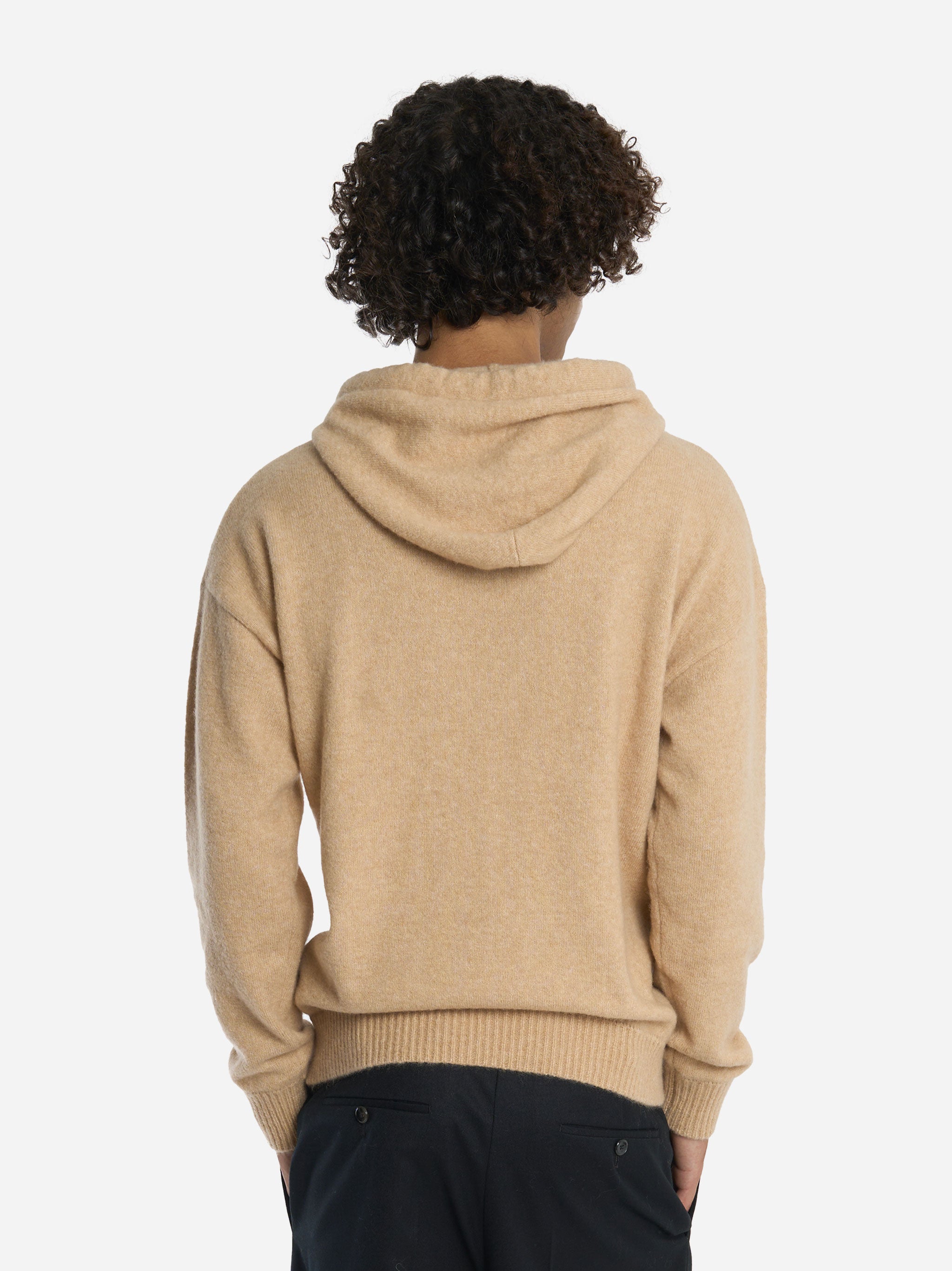 Hoodie in cashmere e seta Beige