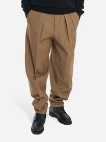 Pantalone Wide loose fit in lana e cotone Beige