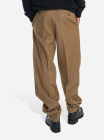 Pantalone Wide loose fit in lana e cotone Beige