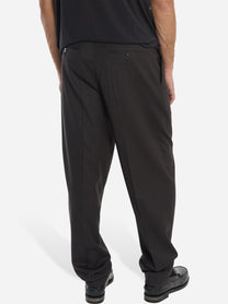 Pantalone marrone wide loose fit in flanella stretch