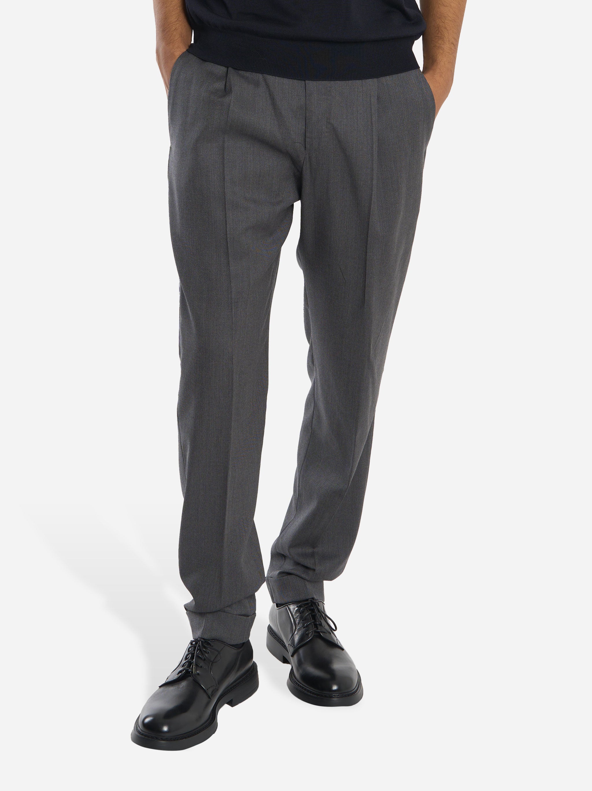 Pantalone Rebel carrot fit in lana stretch Grigio