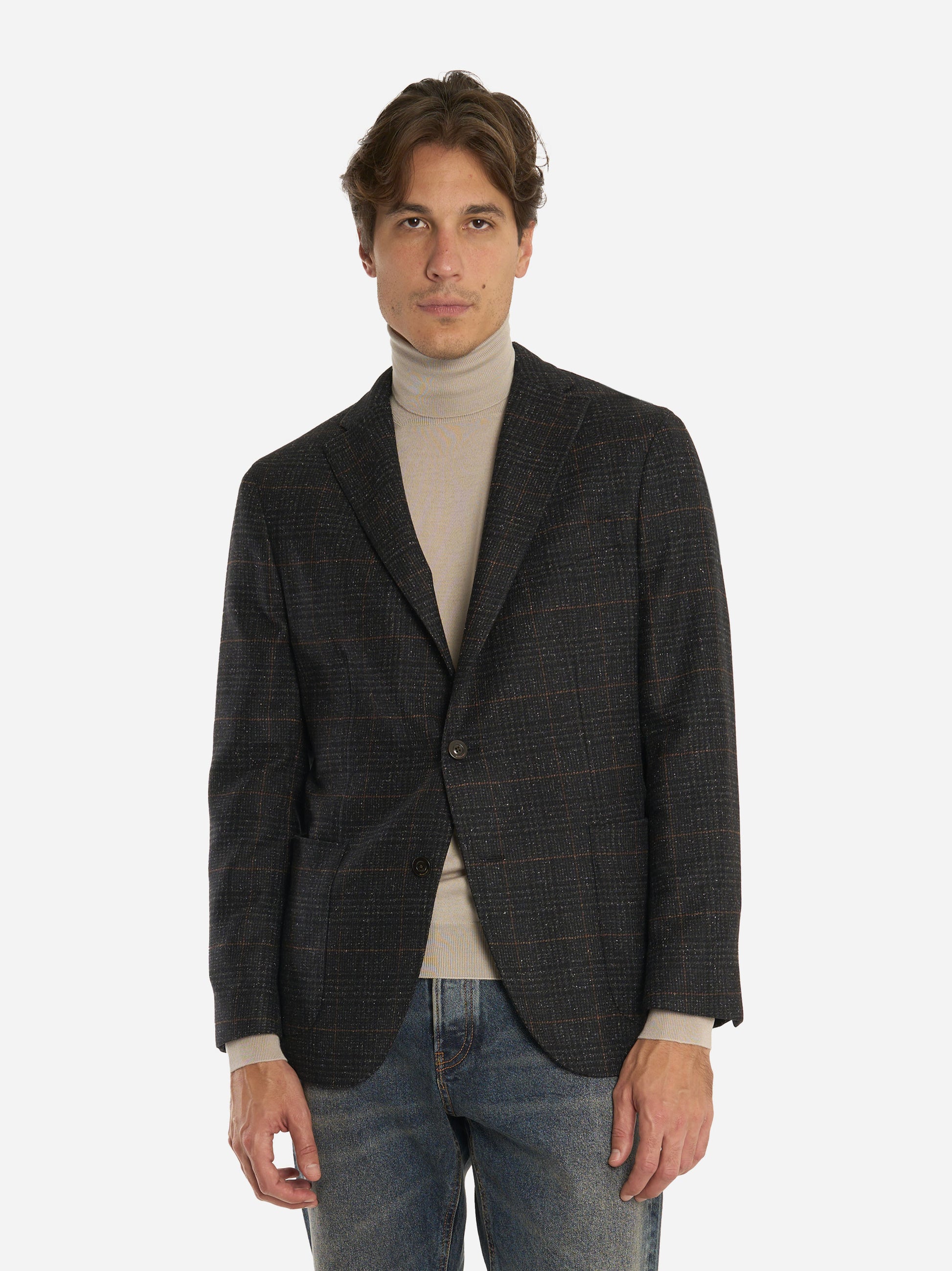 Blazer monopetto in lana Nero