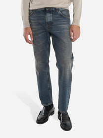 Jeans Carrot Fit Rebel in denim fermo blu