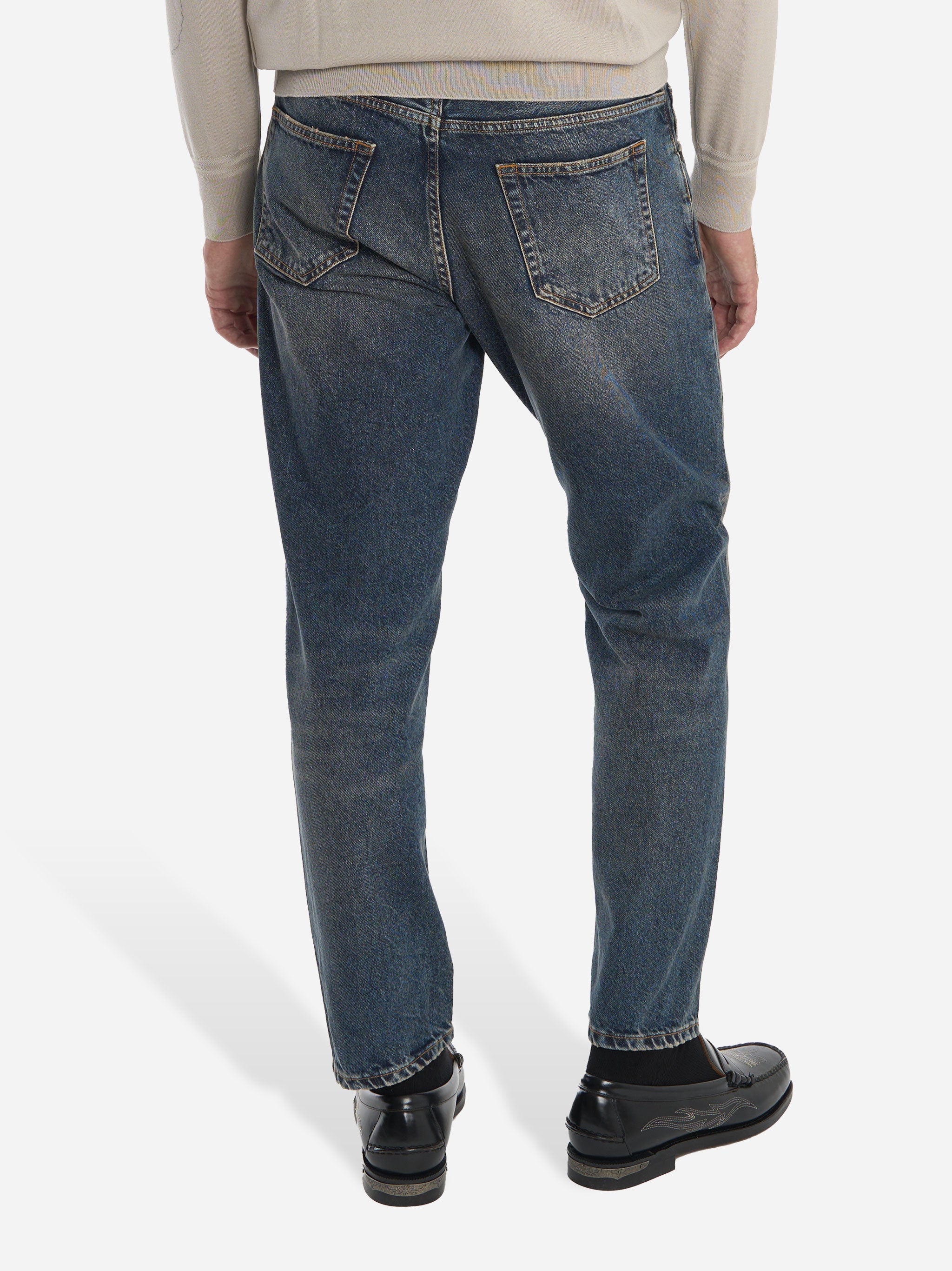 Jeans Carrot Fit Rebel in denim fermo blu