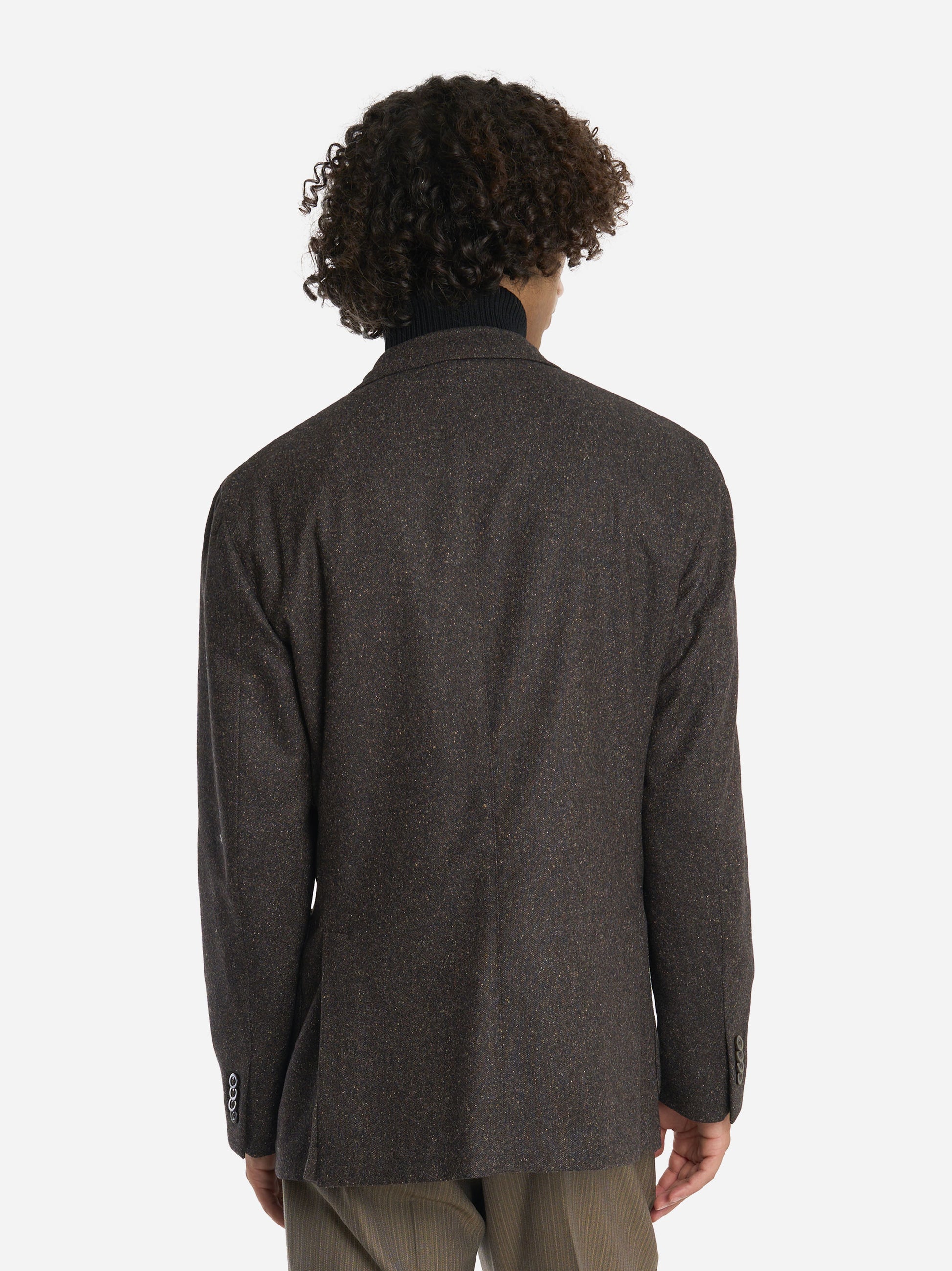 Blazer doppiopetto in donegal Marrone