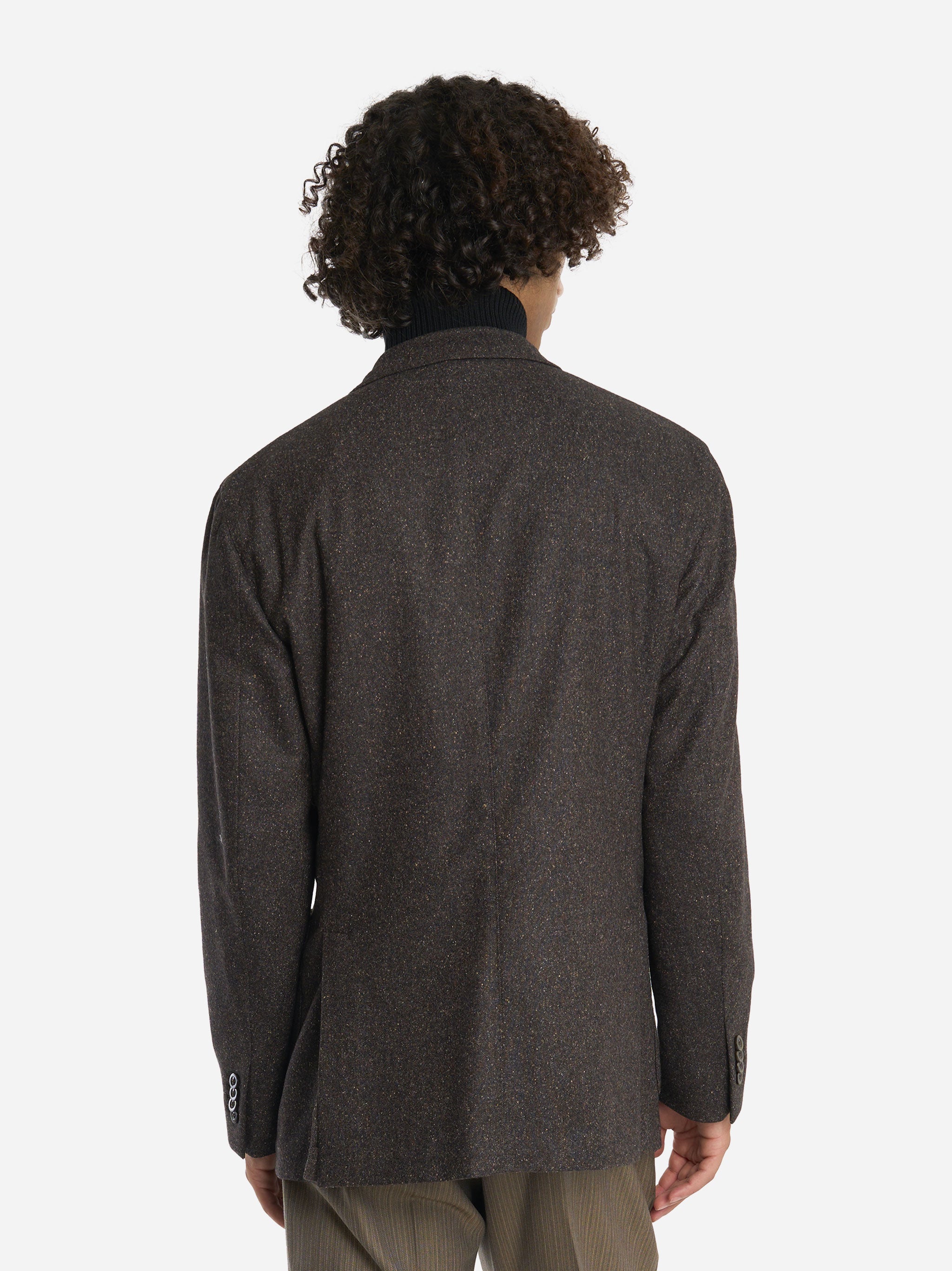 Blazer doppiopetto in donegal Marrone