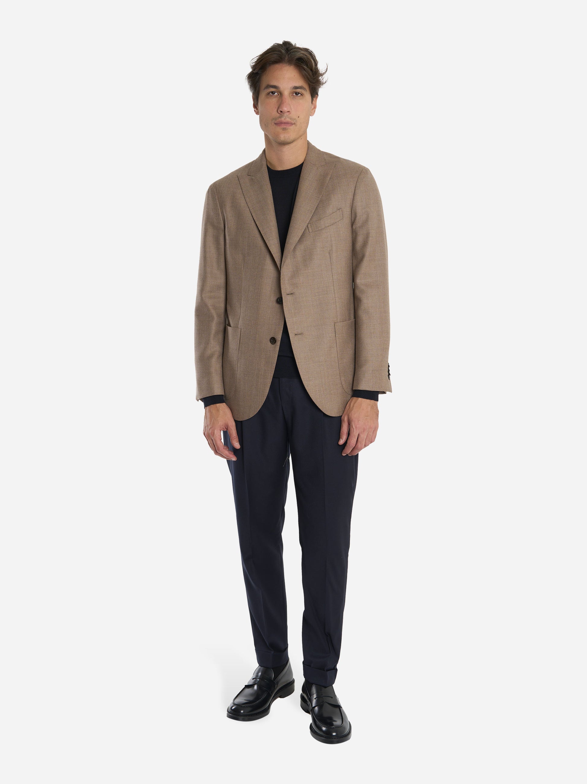Blazer monopetto in lana Beige