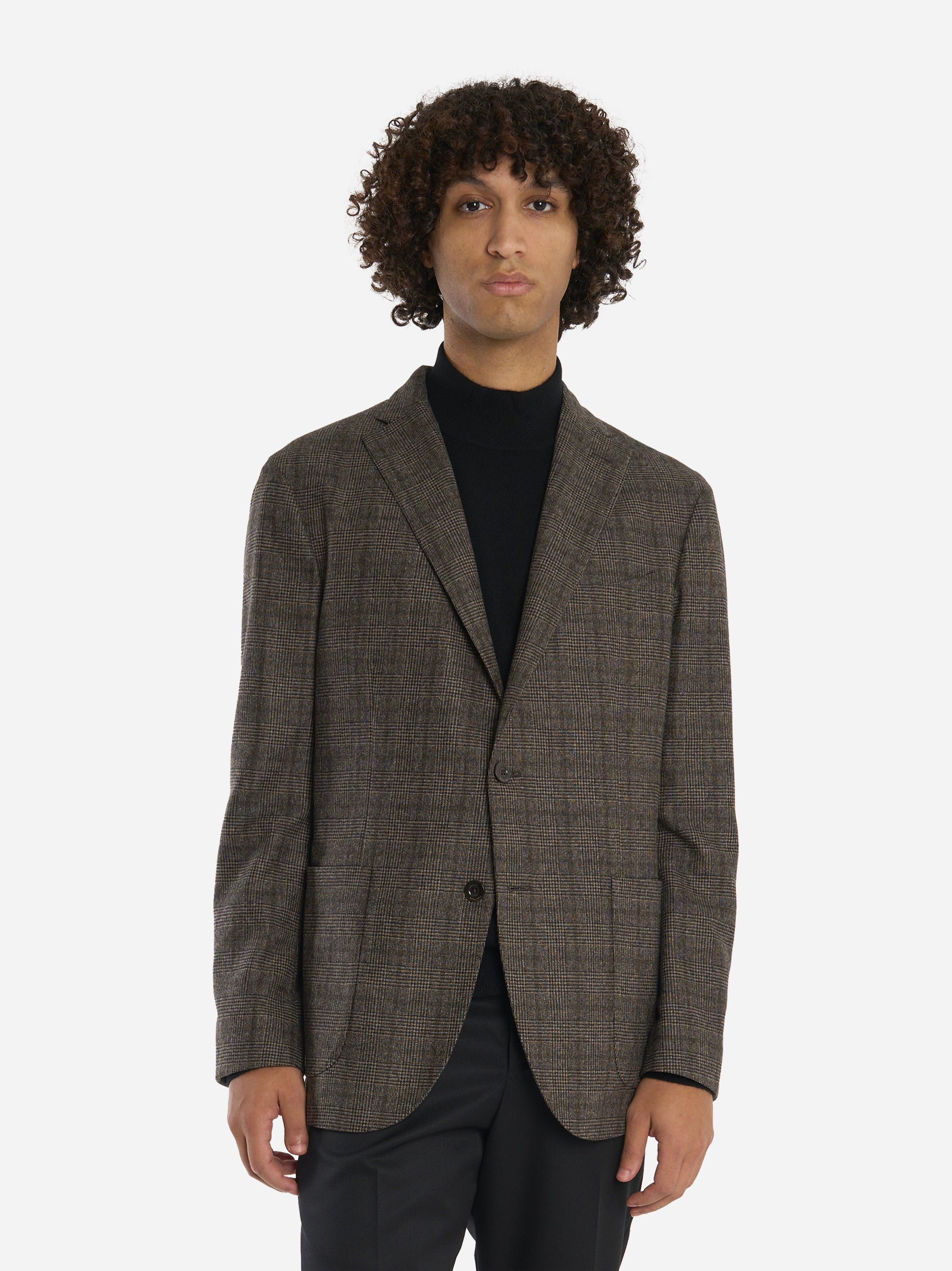 Blazer monopetto in lana Marrone