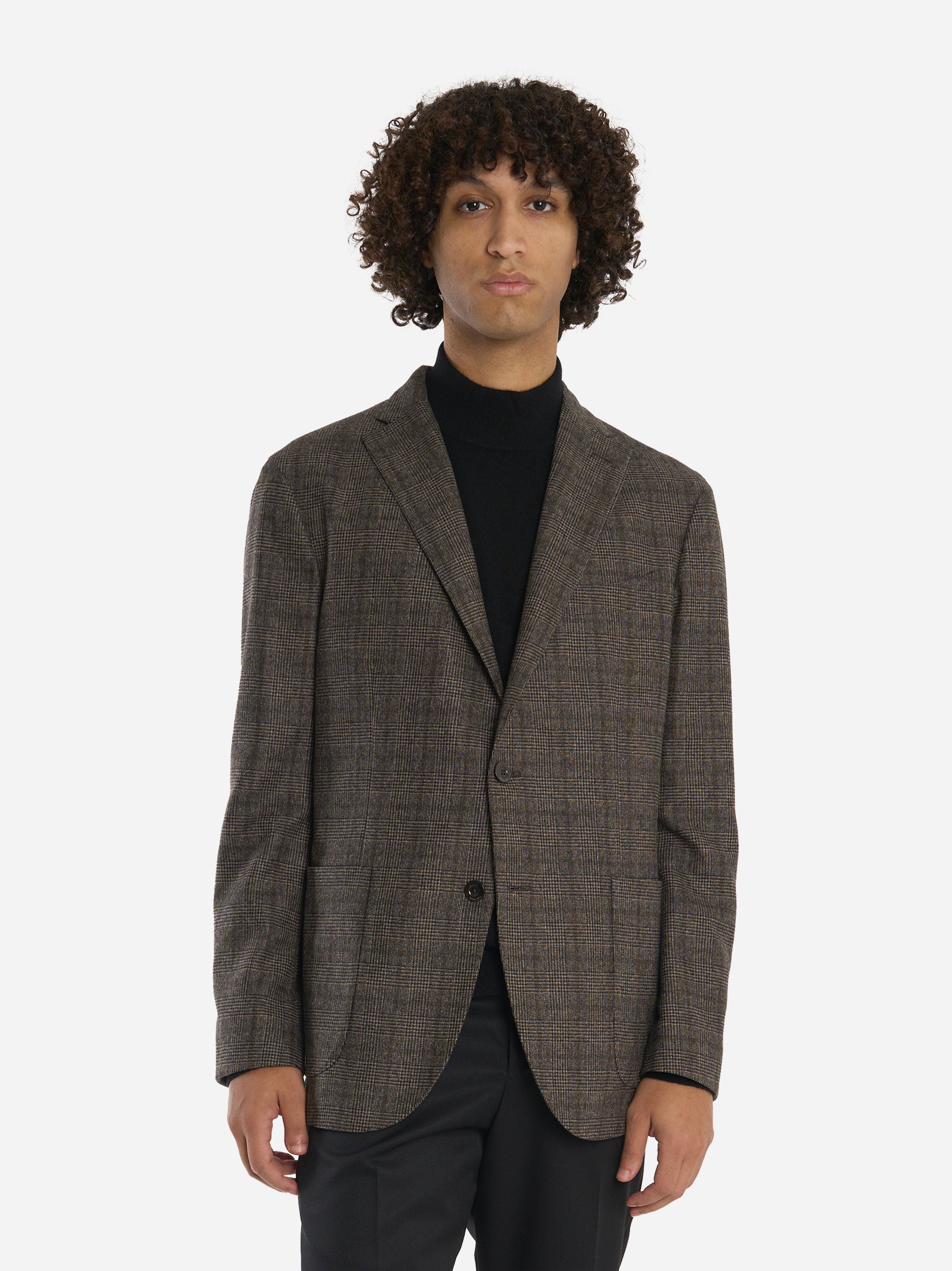 Blazer monopetto in lana Marrone