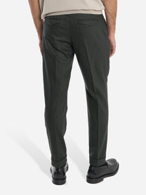 Pantalone Rebel con una pince in flanella Verde