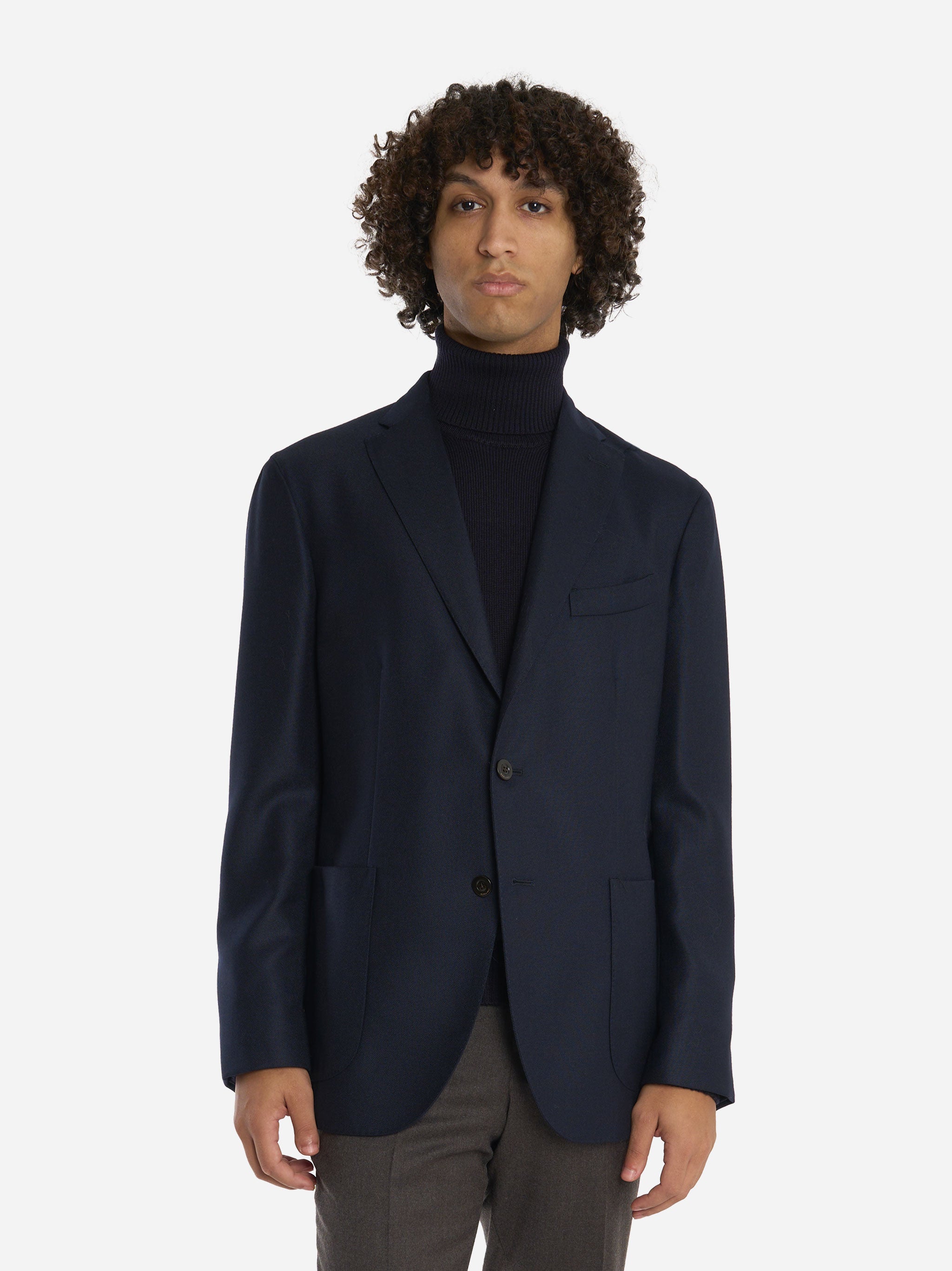 Blazer monopetto in lana Blu