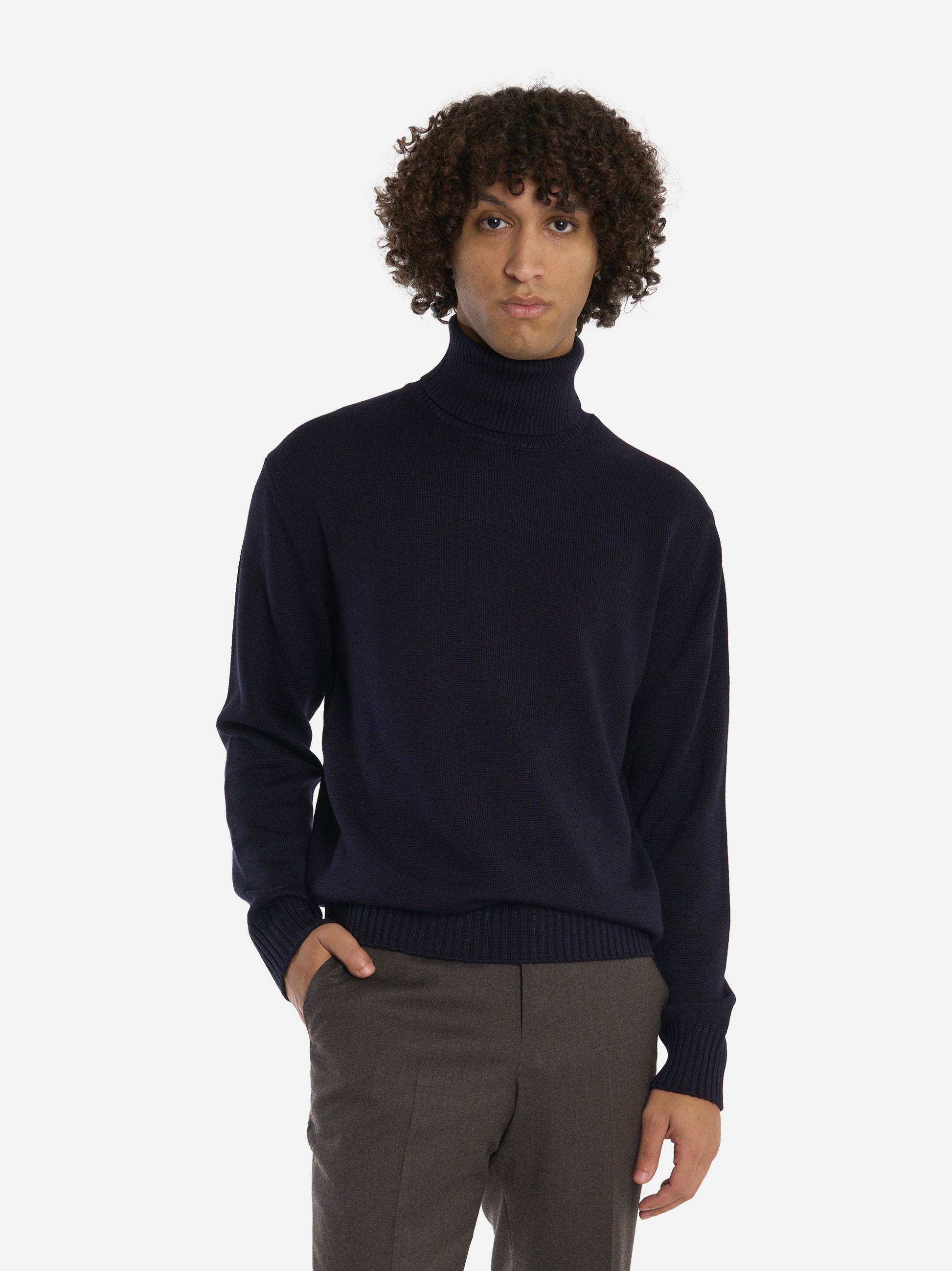 Dolcevita in lana merinos finezza 7 Blu