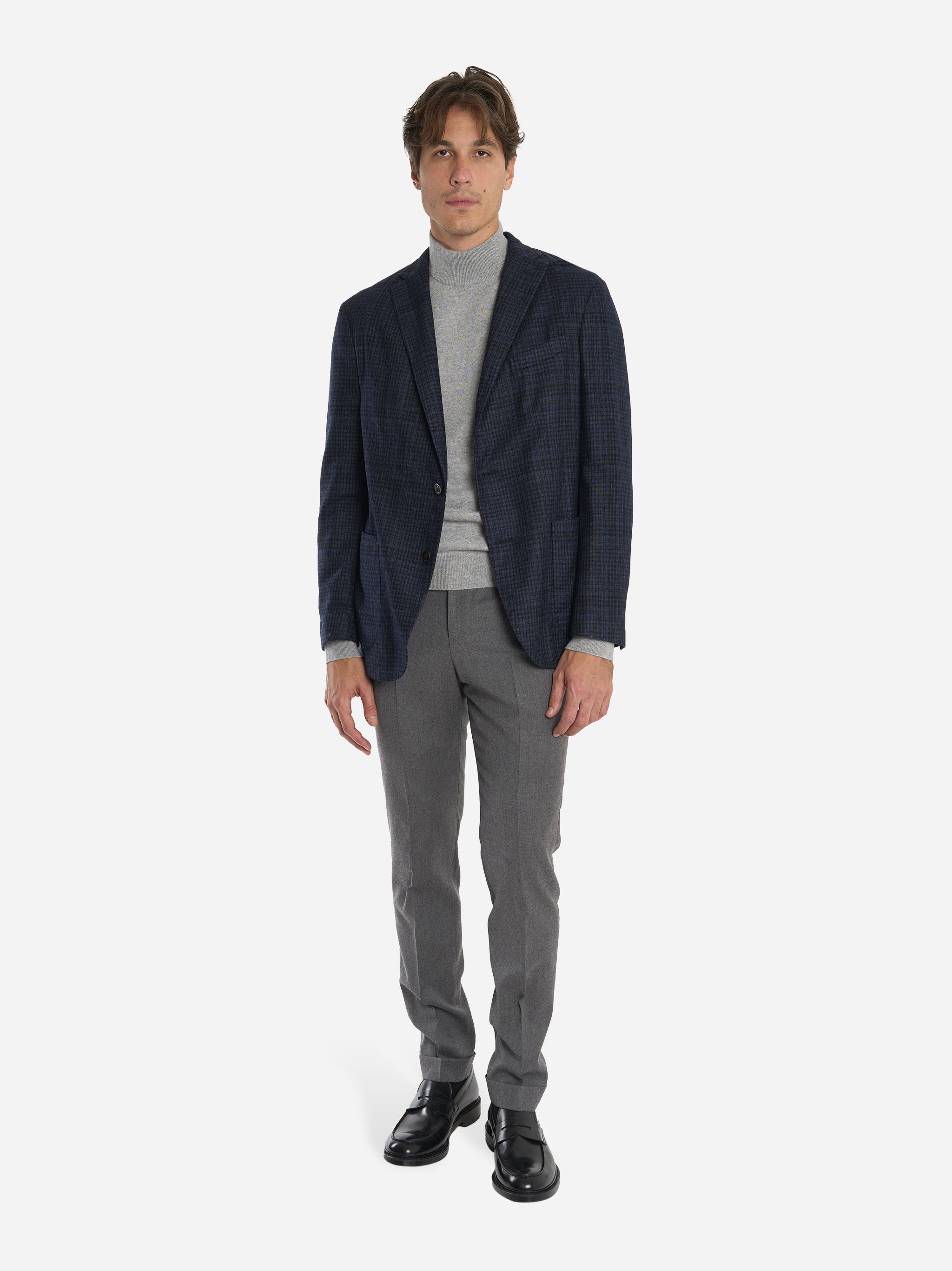 Pantalone Master slim fit in lana stretch Grigio