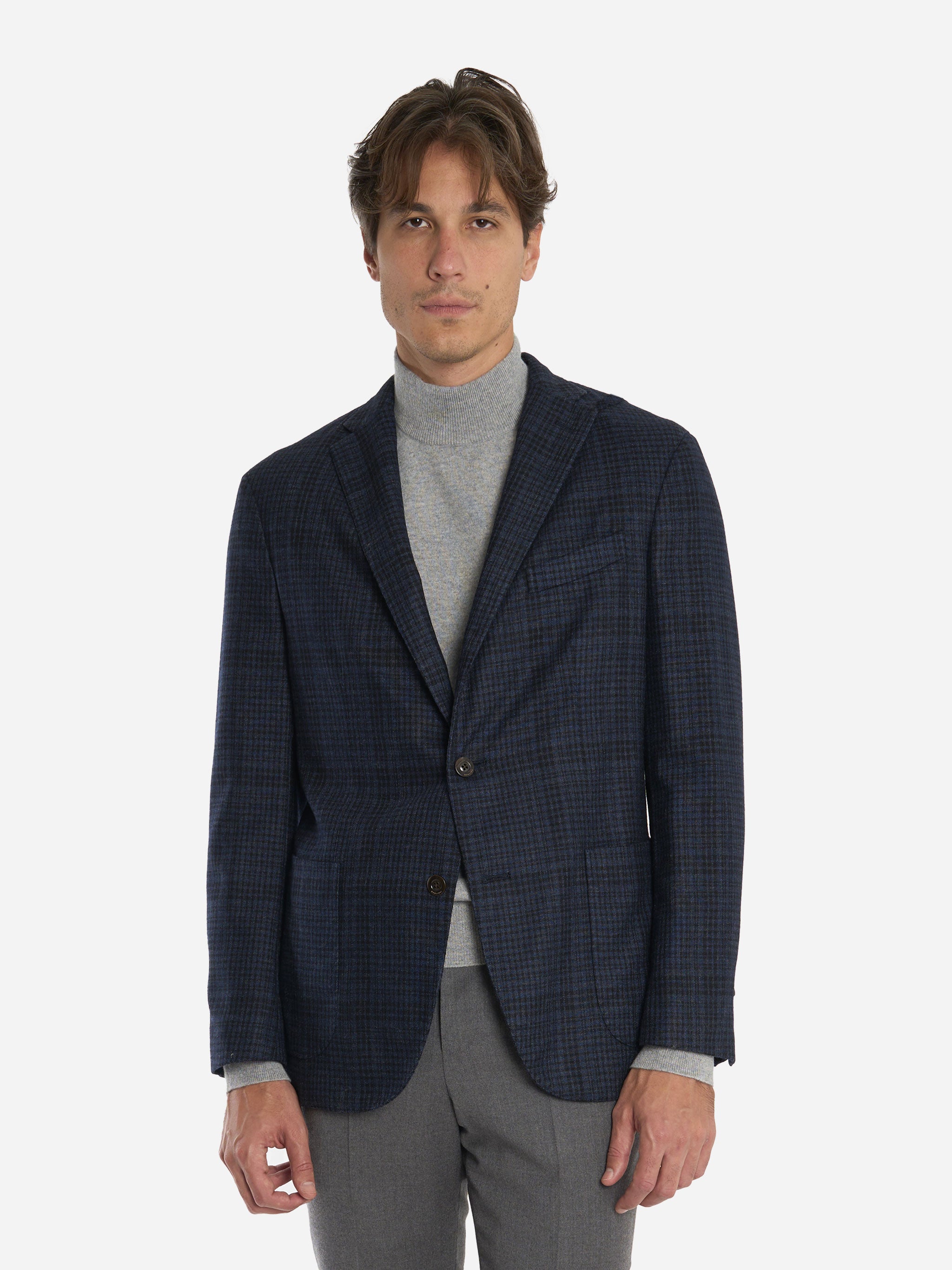 Blazer monopetto in lana Blu