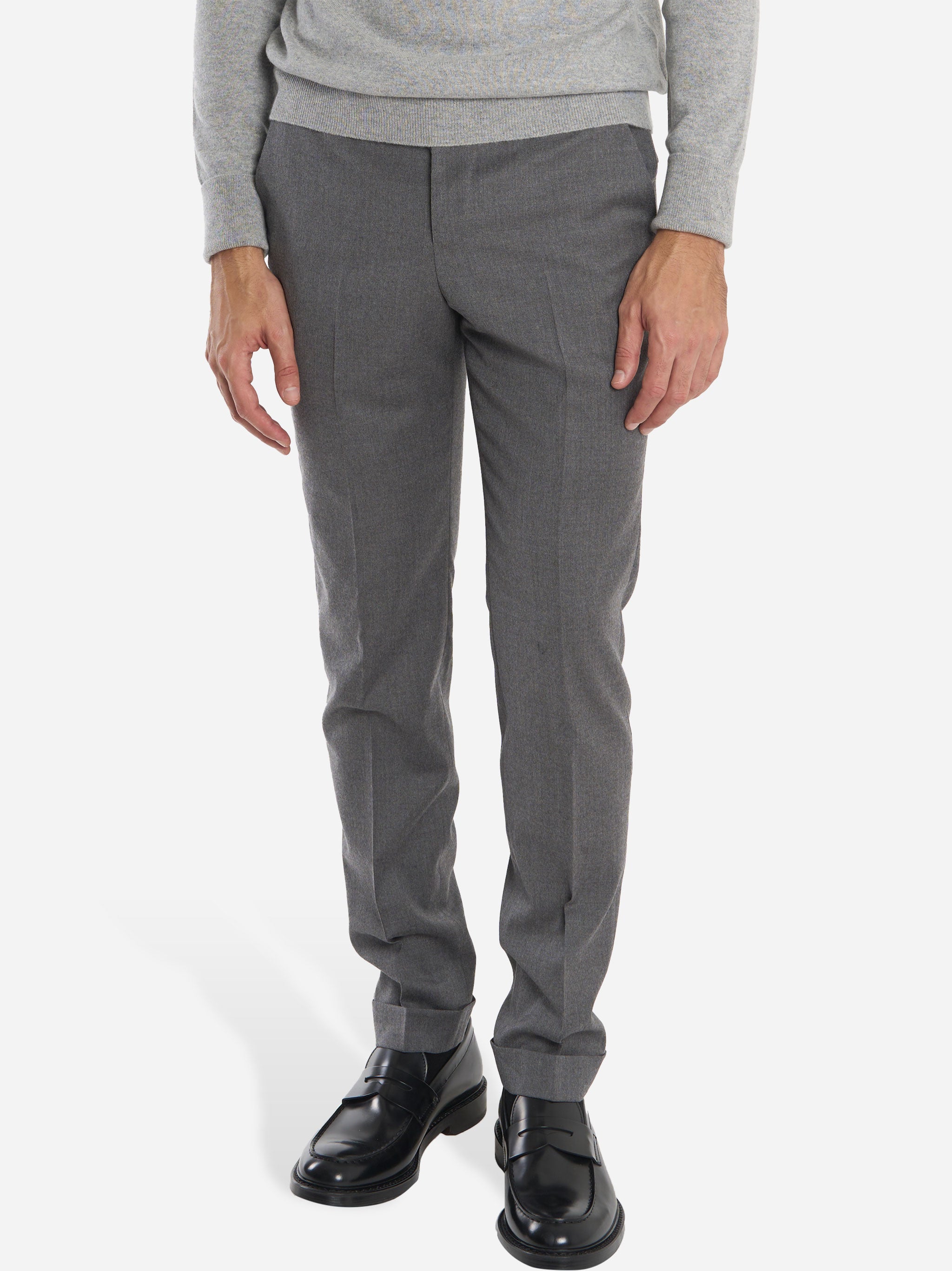 Pantalone Master slim fit in lana stretch Grigio