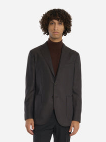 Blazer monopetto in lana Marrone