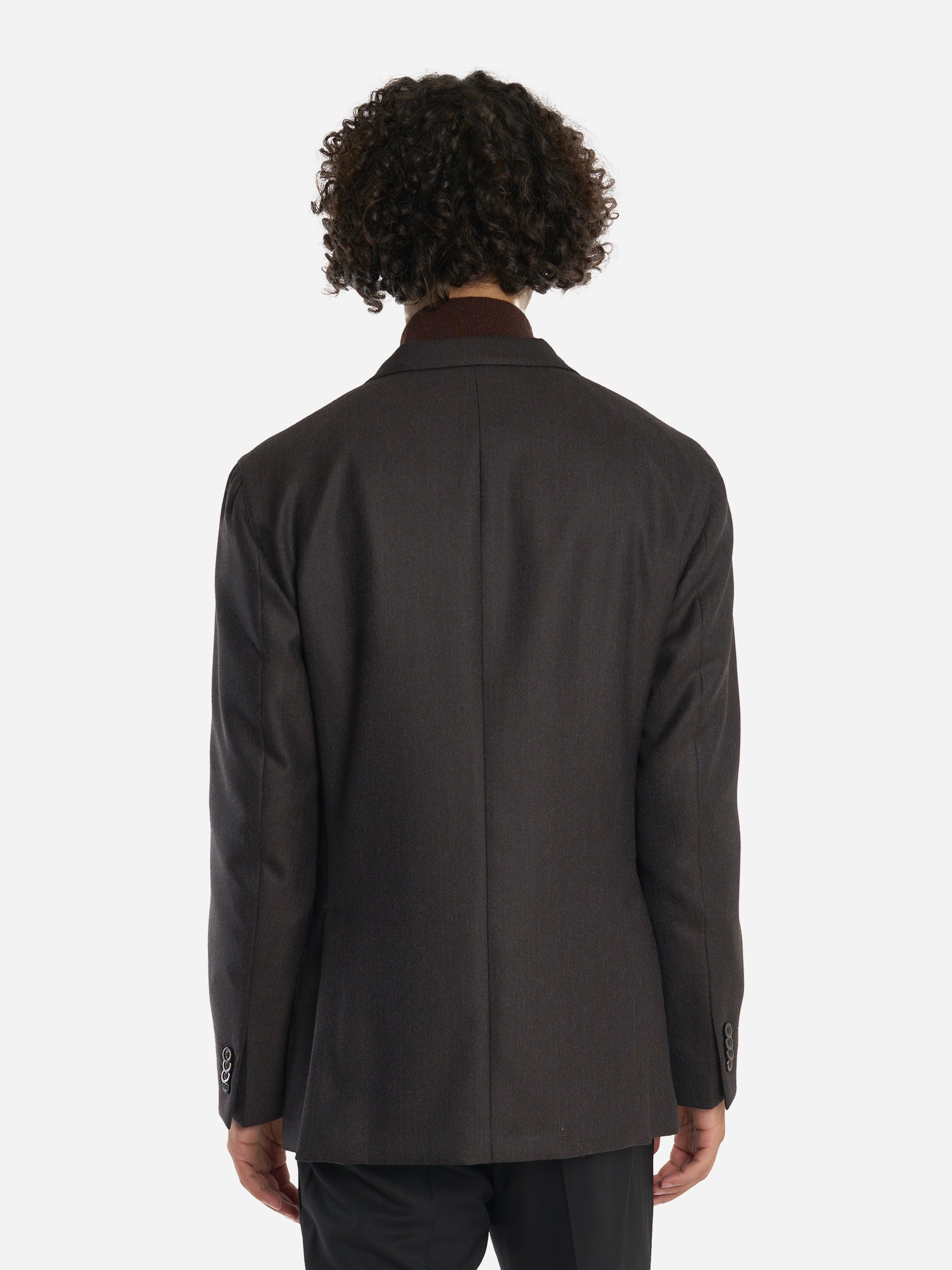 Blazer monopetto in lana Marrone