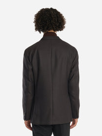 Blazer monopetto in lana Marrone