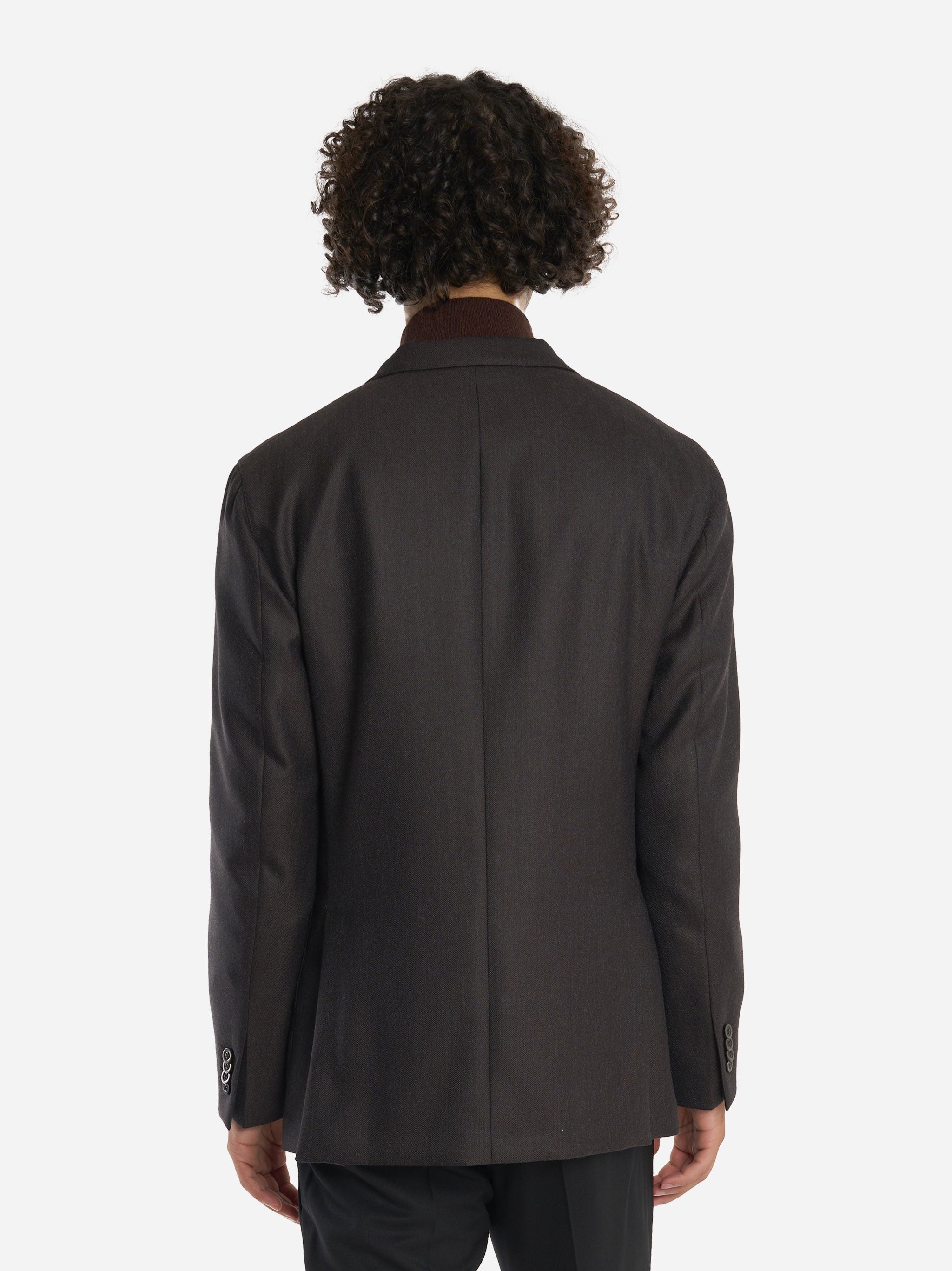 Blazer monopetto in lana Marrone