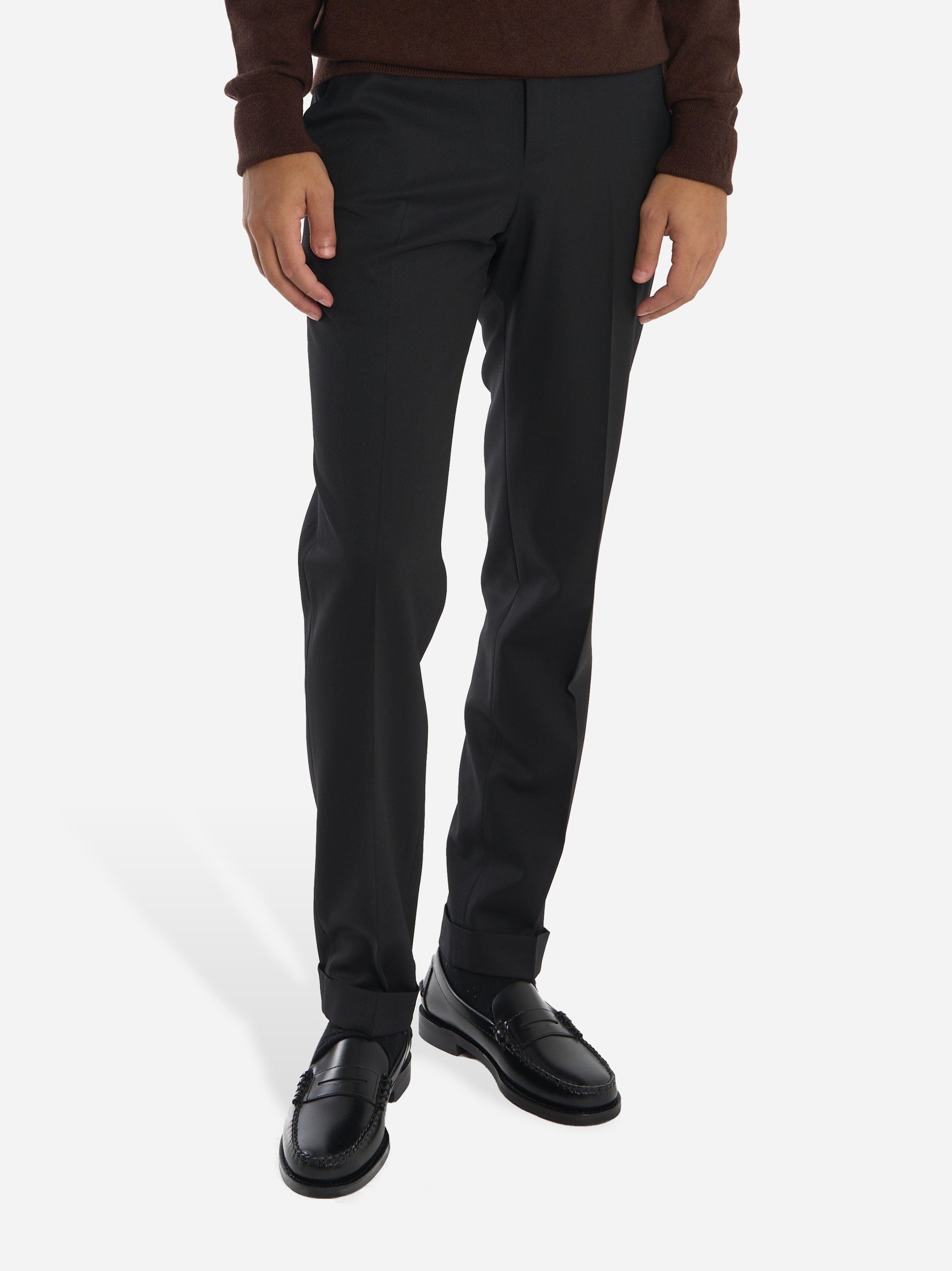 Pantalone Master slim fit in fresco lana stretch Nero