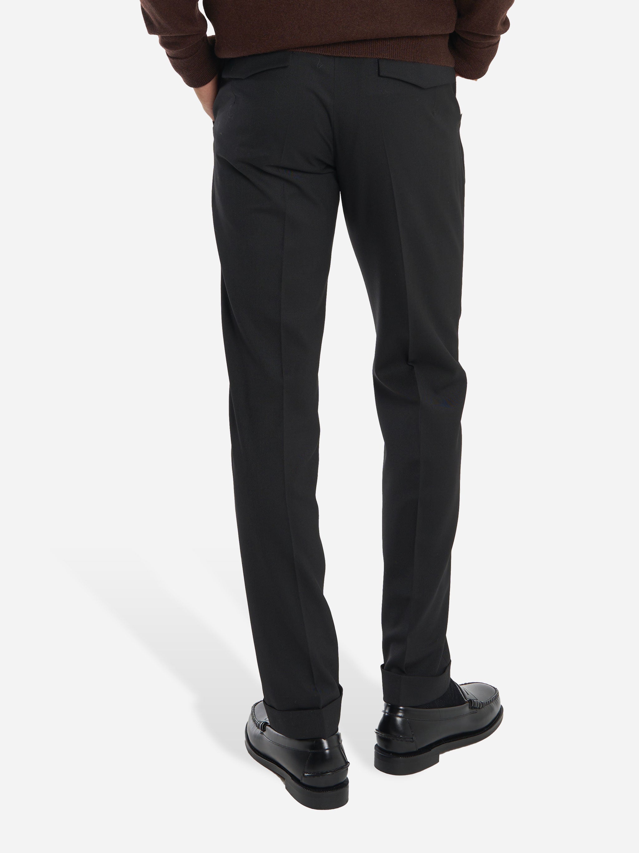 Pantalone Master slim fit in fresco lana stretch Nero