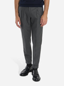 Pantalone Rebel carrot fit in lana con motivo gessato Grigio