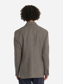 Blazer doppiopetto con motivo check beige