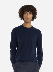 Maglia girocollo in cashmere blu