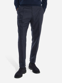 Pantalone Rebel con una pince in flanella Blu