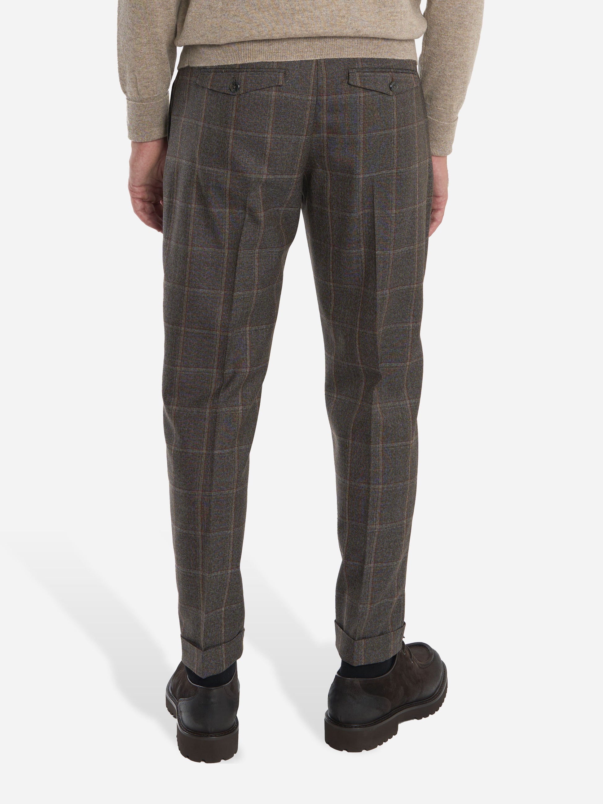 Pantalone Rebel carrot fit con motivo check Marrone