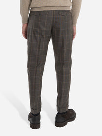 Pantalone Rebel carrot fit con motivo check Marrone