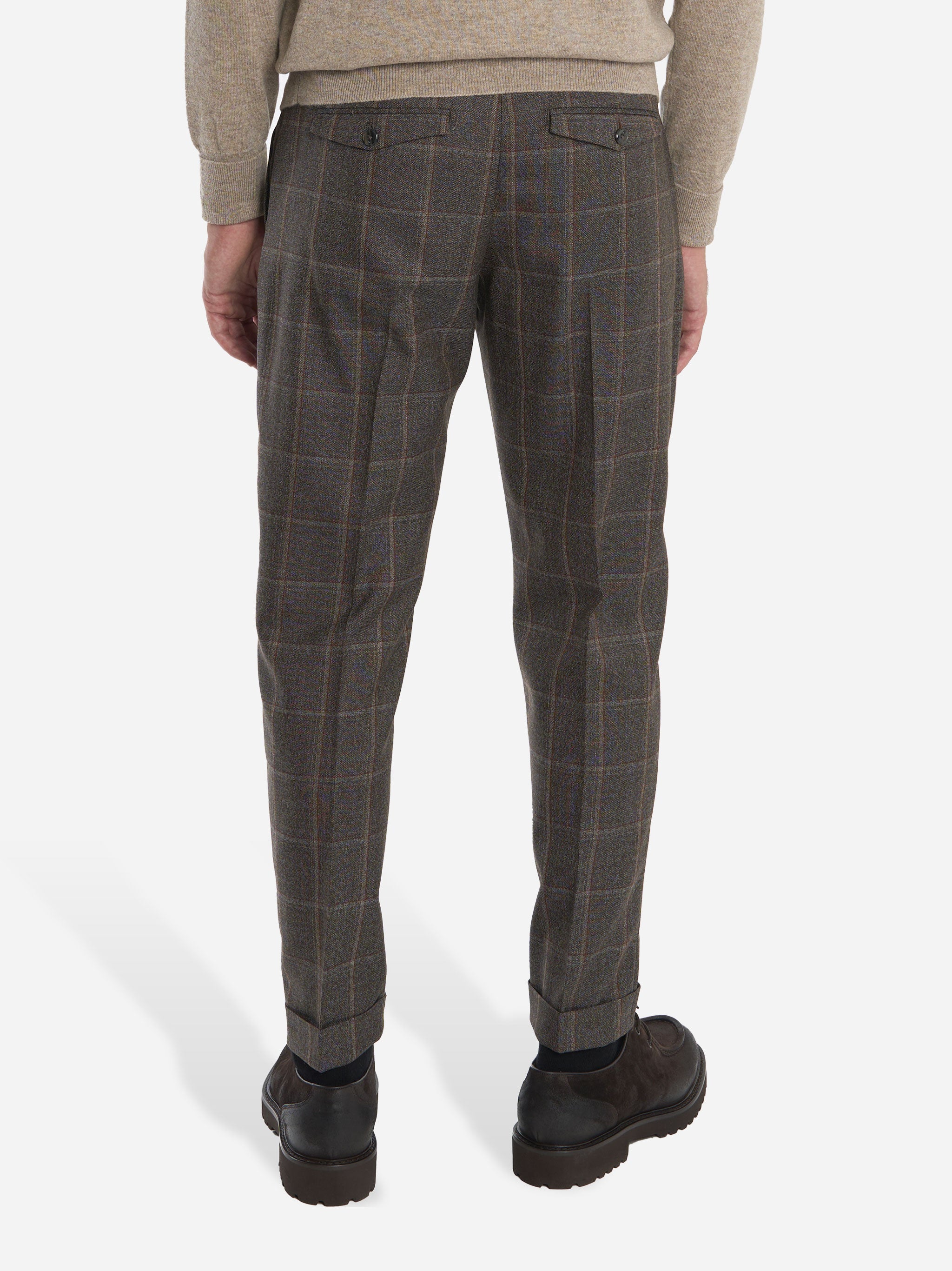 Pantalone Rebel carrot fit con motivo check Marrone