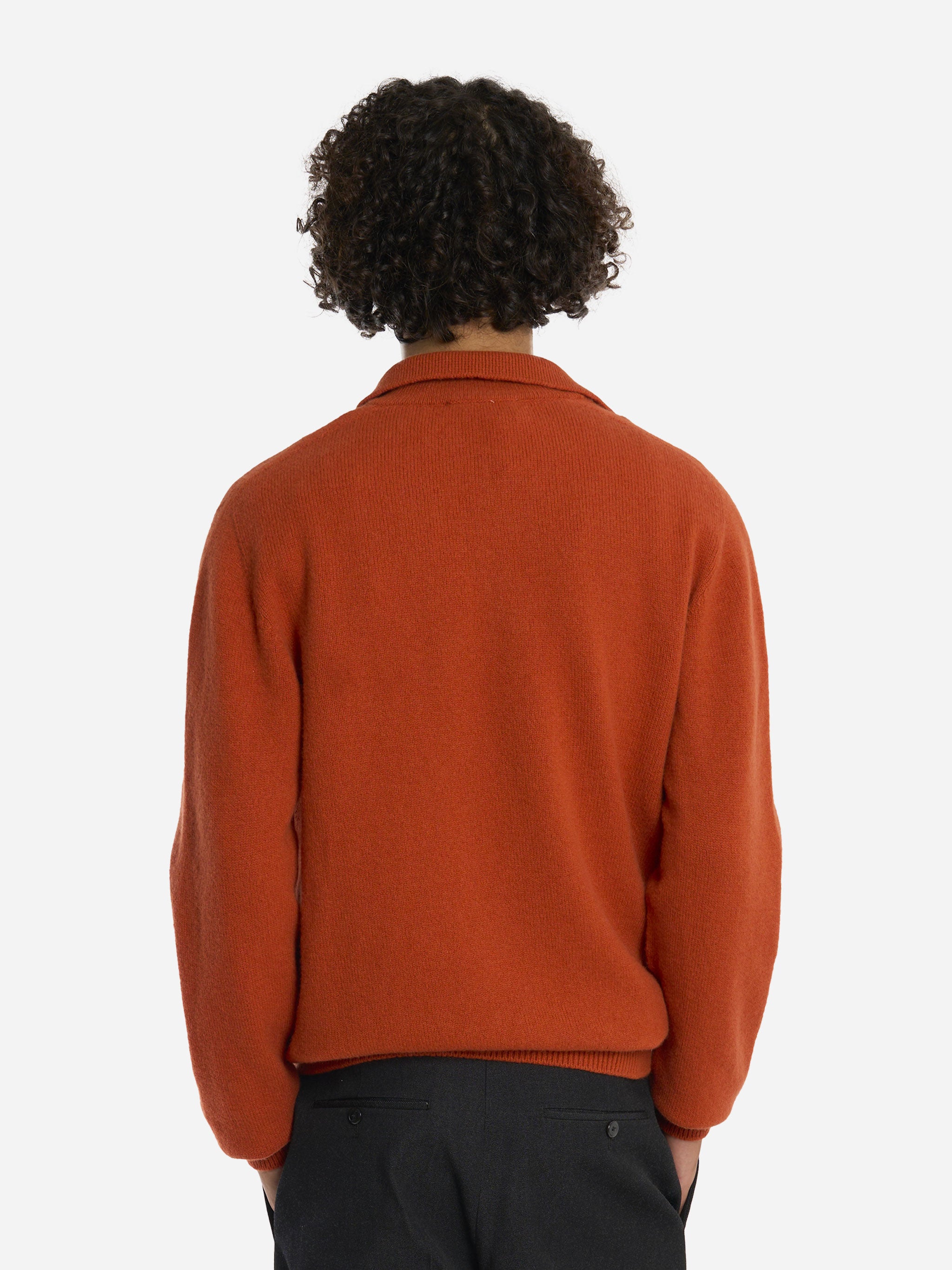 Polo in lana merinos e cashmere Arancione