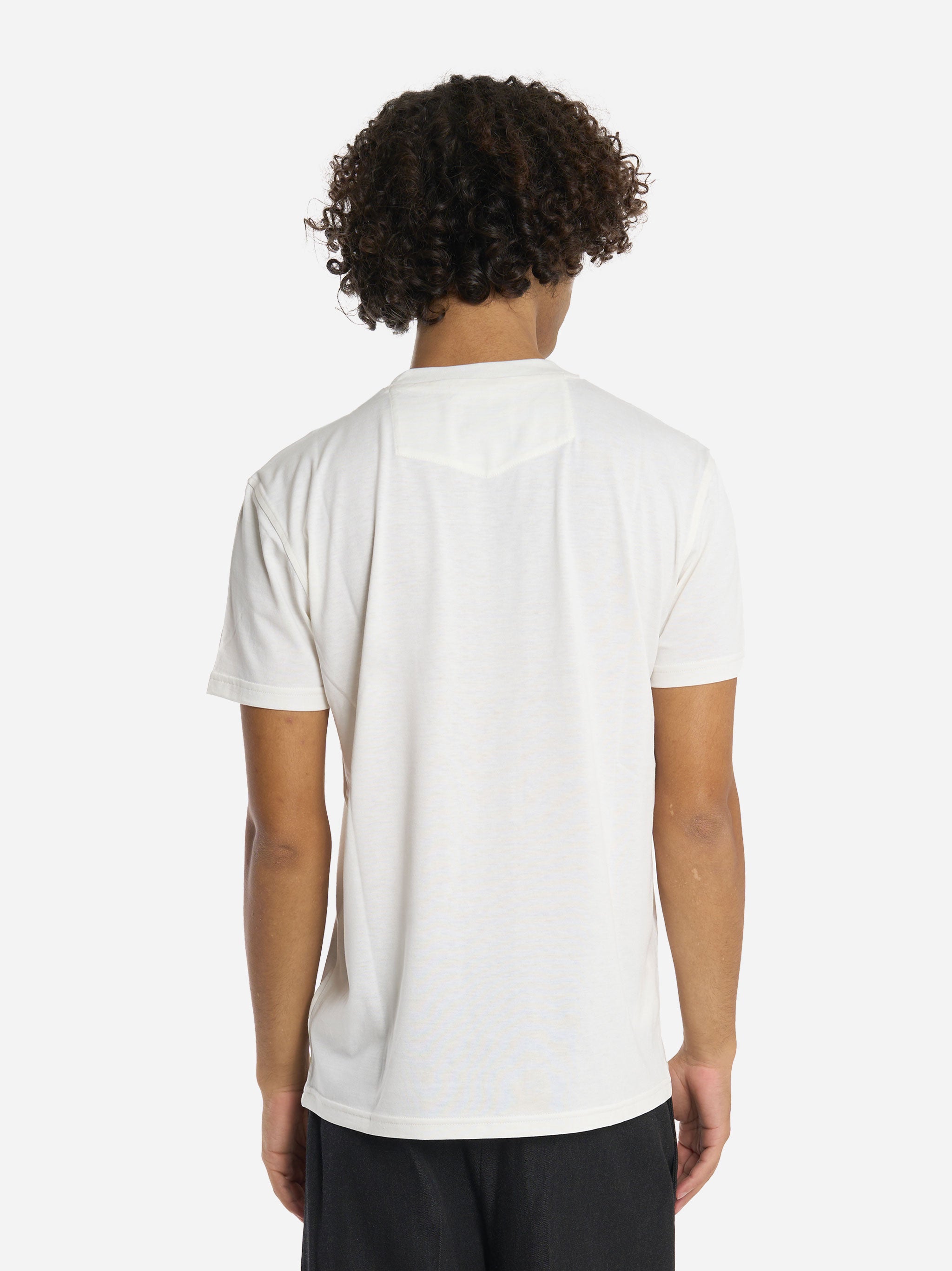 T-shirt girocollo in cotone e seta Bianca