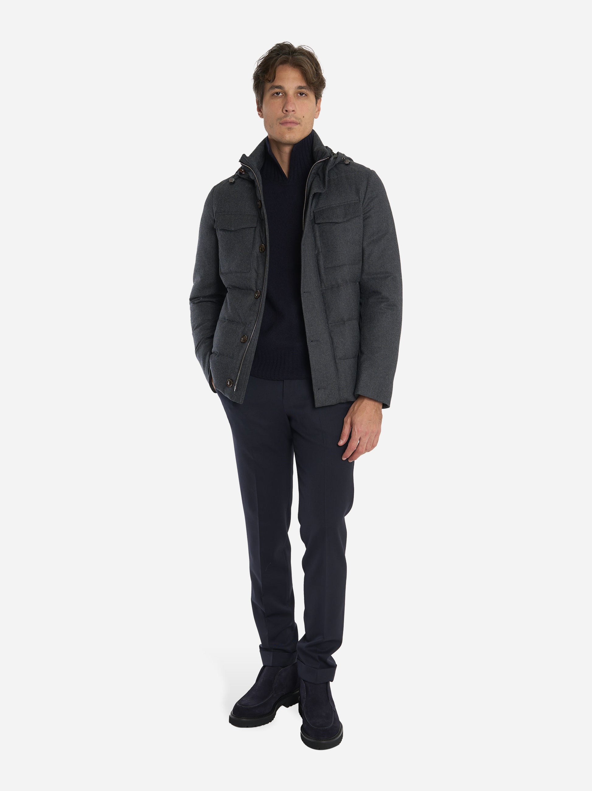 Pantalone Master slim fit in fresco lana stretch Blu